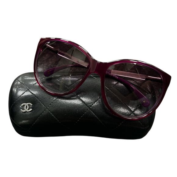Chanel Women’s Sunglasses #5169 Logo Round Sunglasses in Purple - Picture 1 of 3